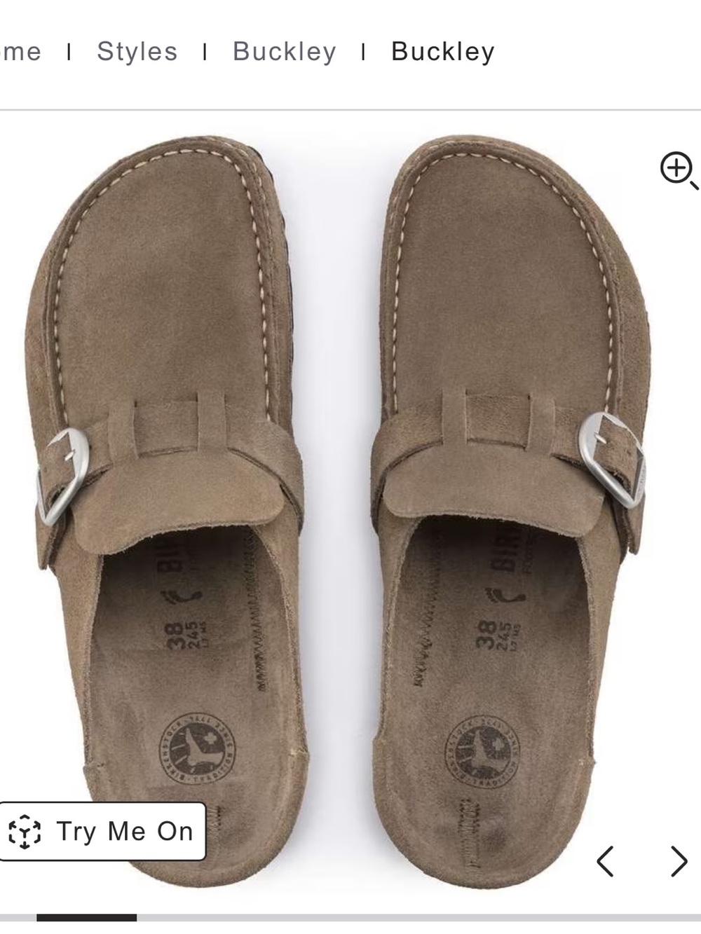 Birkenstock Brown Suede Mule Clogs with Buckle Detail